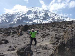 Tracy heading up Kilimanjaro