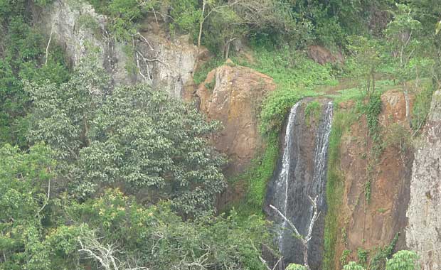 Waterfall on route to elephant caves