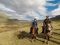 Horse riding by Lago Sofia, near Punta Natales, Patagonia, Chile