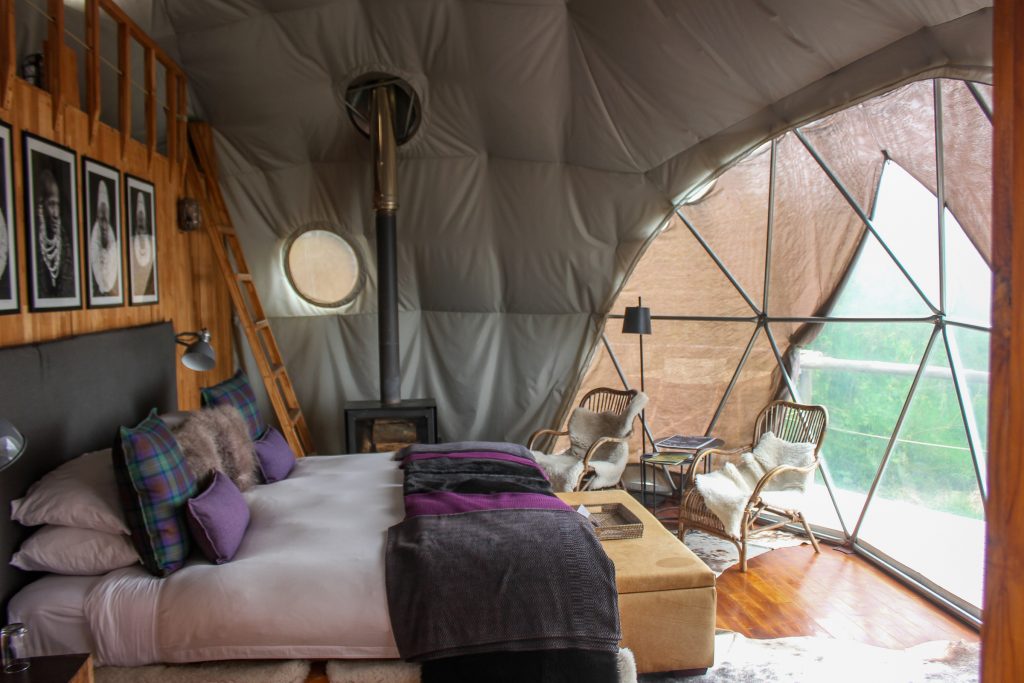 Dave's geodesic dome room at The Highlands, Ngorongoro Crater, Tanzania