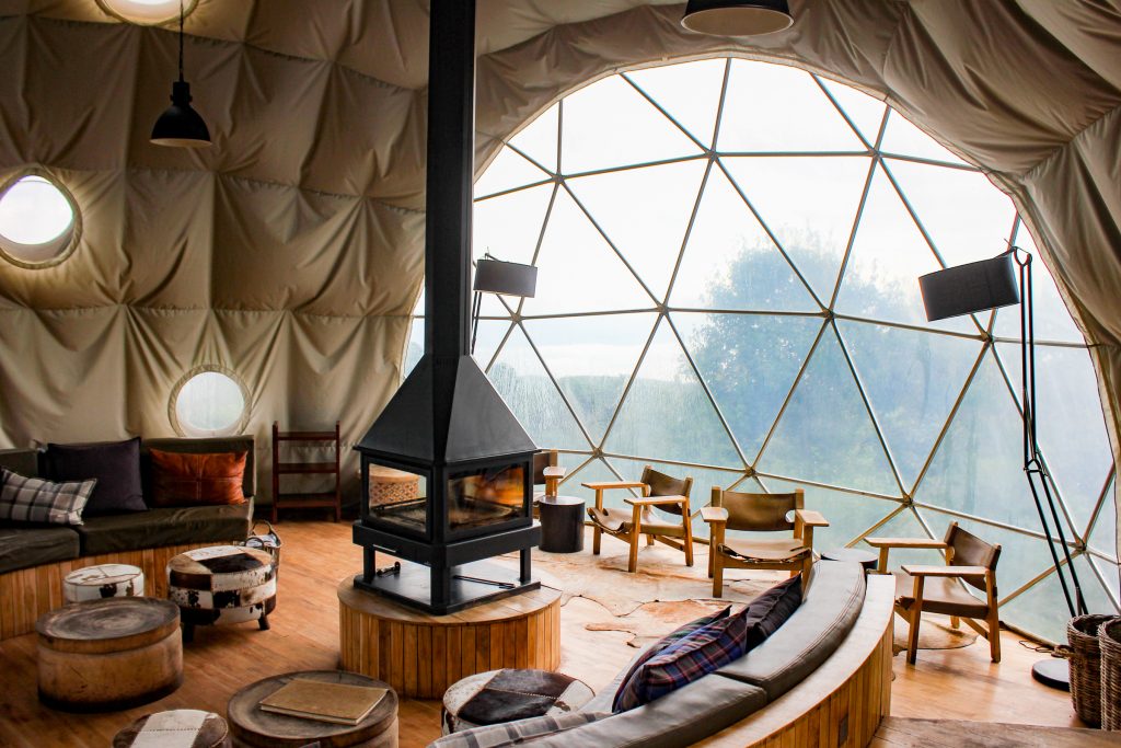 Main sitting room in The Highlands, Ngorongoro Crater, Tanzania